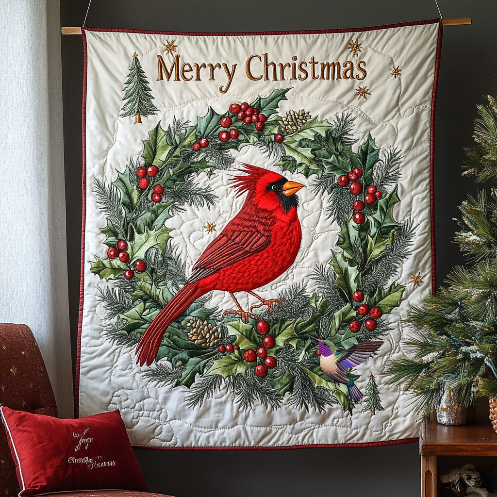 Cardinal Wreath WX2910004CL Quilt