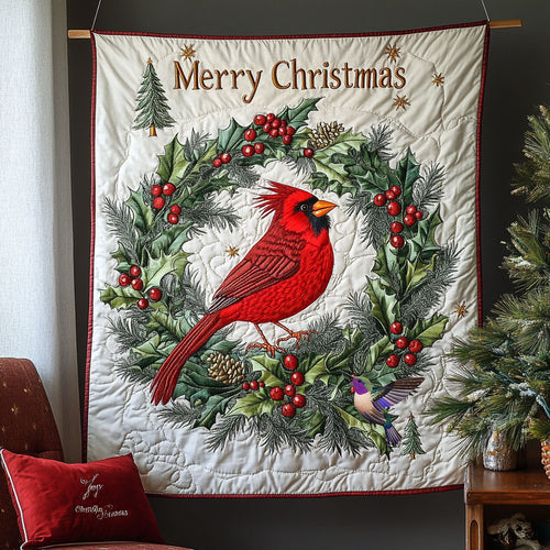 Cardinal Wreath WX2910004CL Quilt