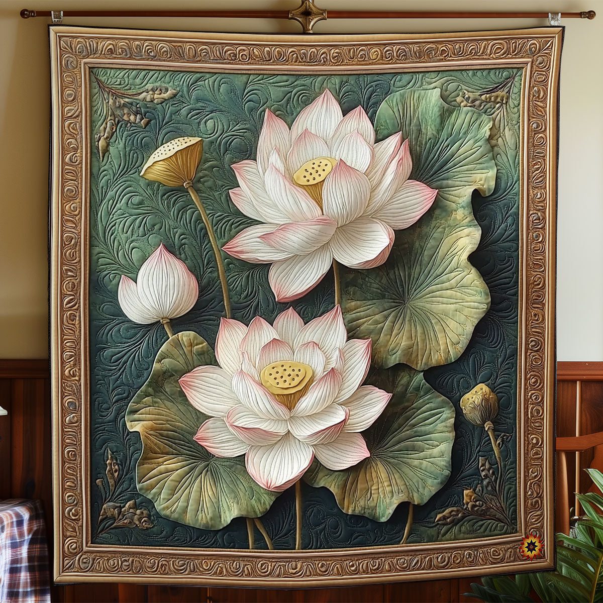 Lotus Pond WY0811023CL Quilt