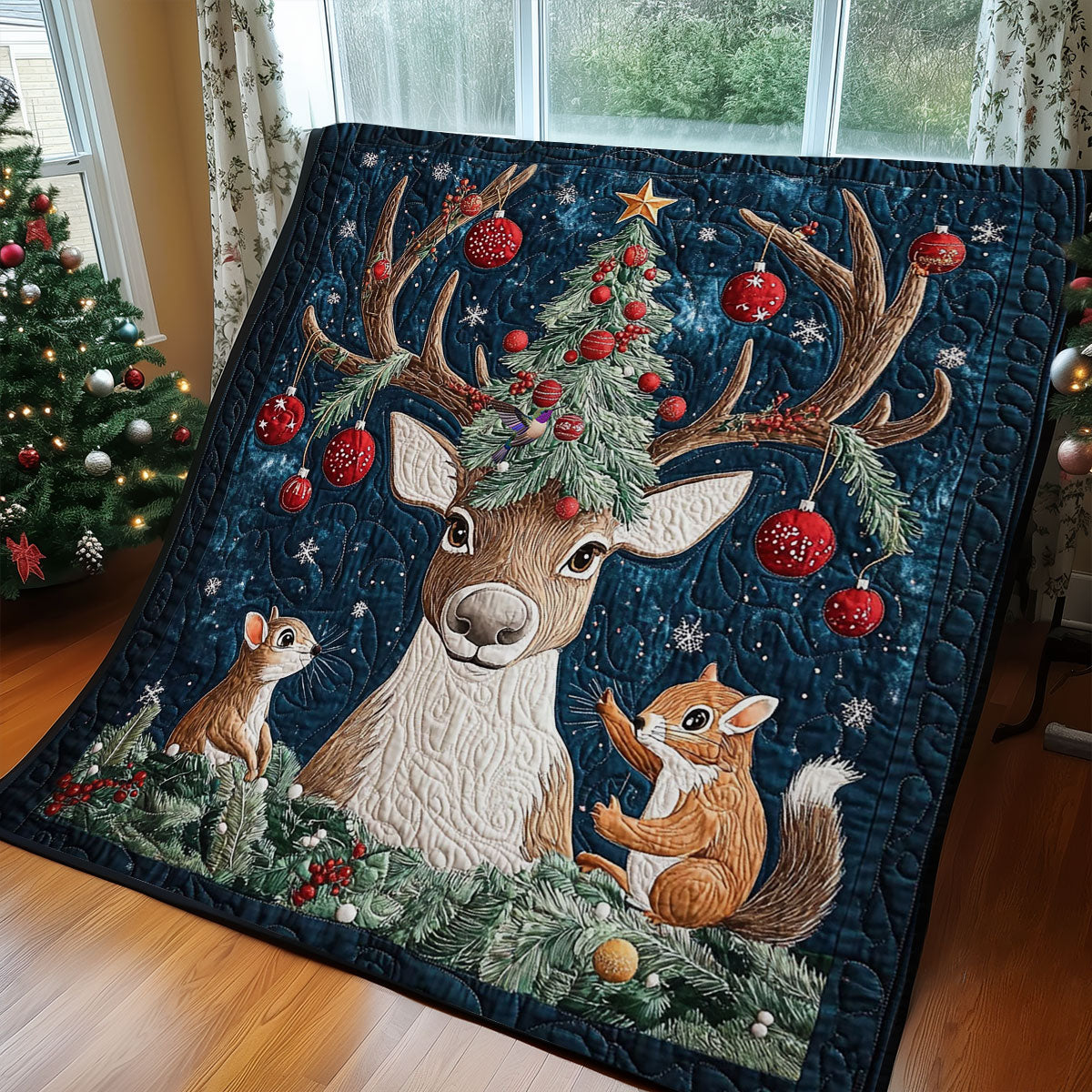 Reindeer And Squirrel WY2511007CL Quilt