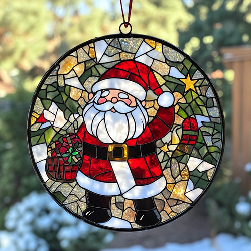 Santa Claus WU0111052CL Stained Glass Suncatcher