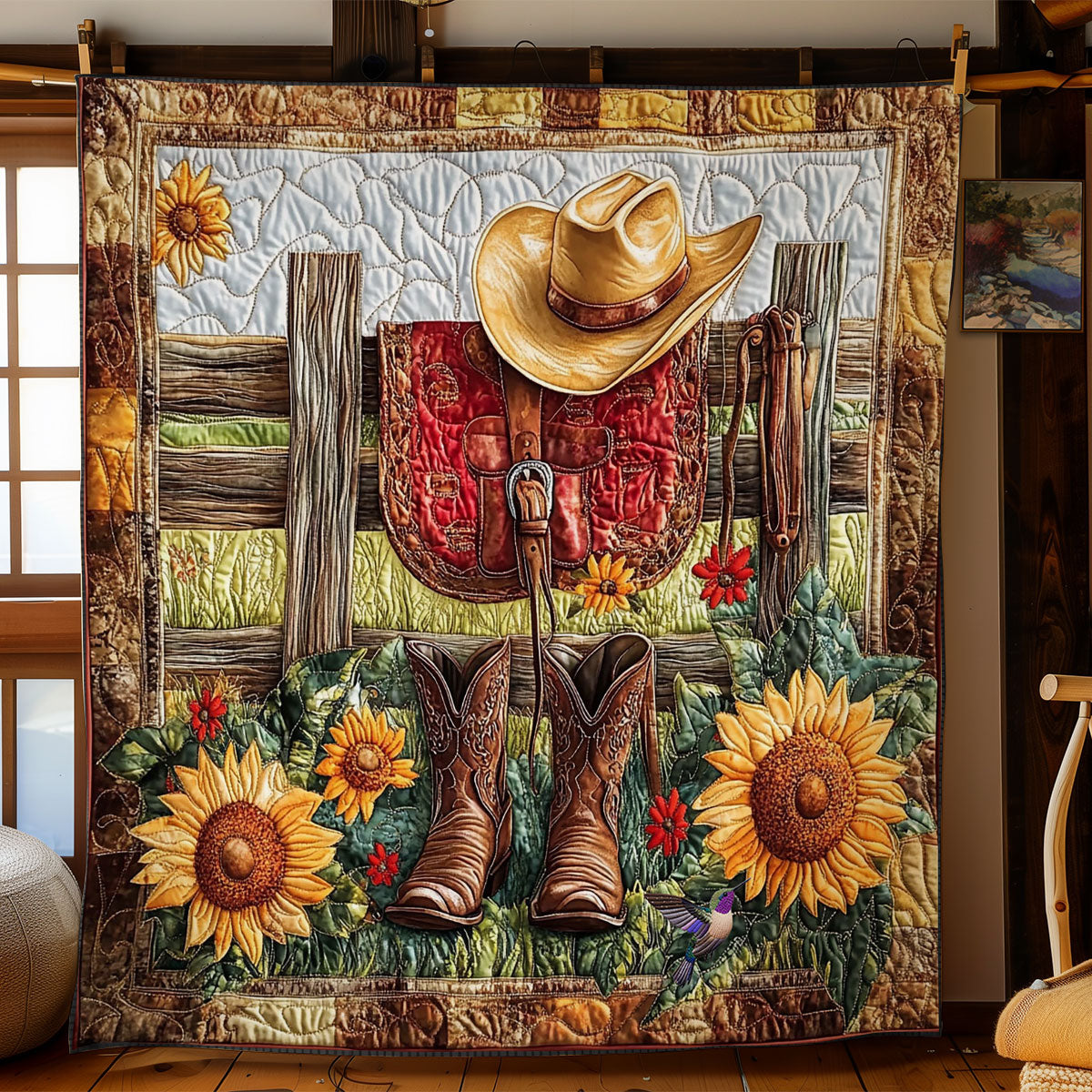 Cowboy In Farm WY2312020CL Quilt