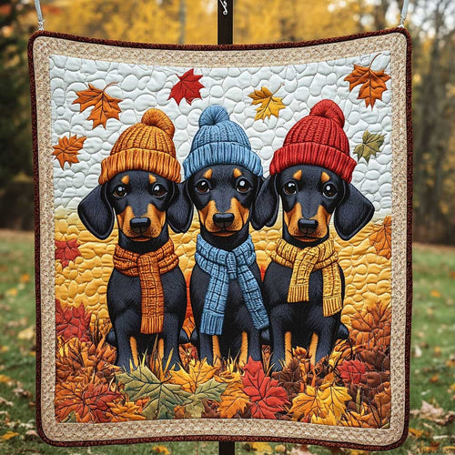 Cozy Dachshunds In Fall WN3009011CL Quilt