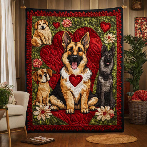 Heartful German Shepherd WP1309004CL Quilt