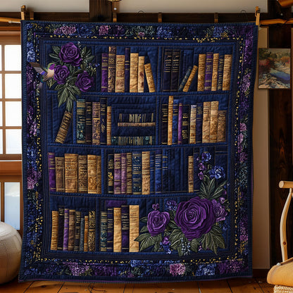 Navy Flower Bookshelf WY2612035CL Quilt