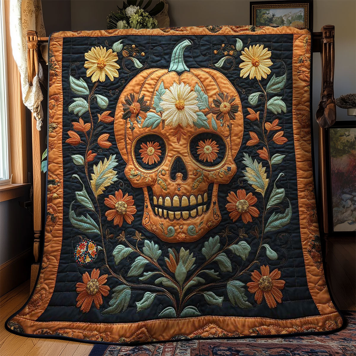Pumpkin Skull WN2311072CL Quilt