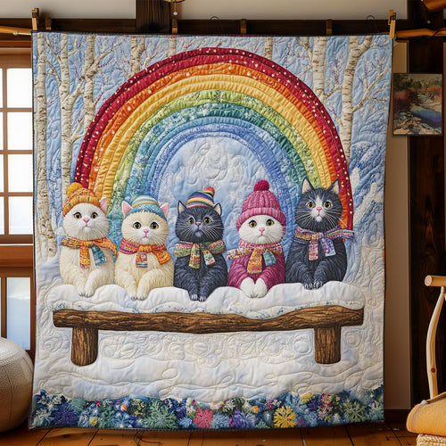 Snowy Rainbow Cats WN2512027CL Quilt