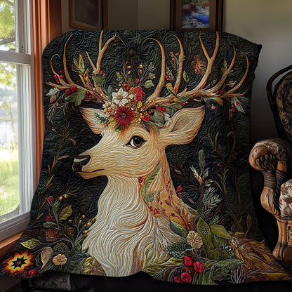 Flower Deer WY1112005CL Quilt