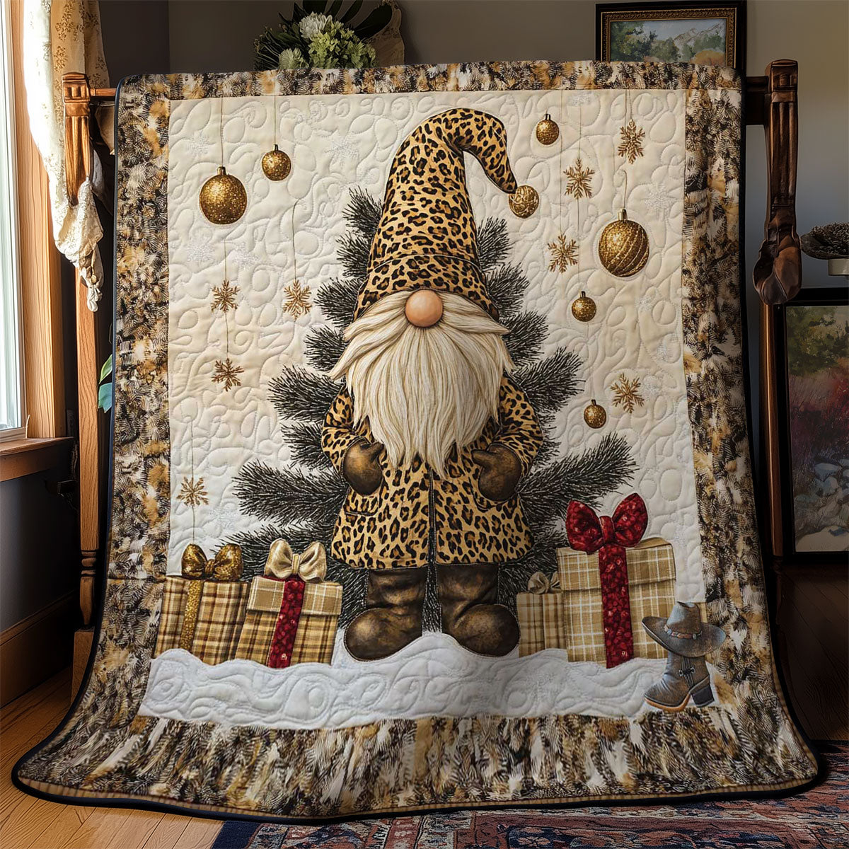 Glam Gnome In Leopard WN1312008CL Quilt