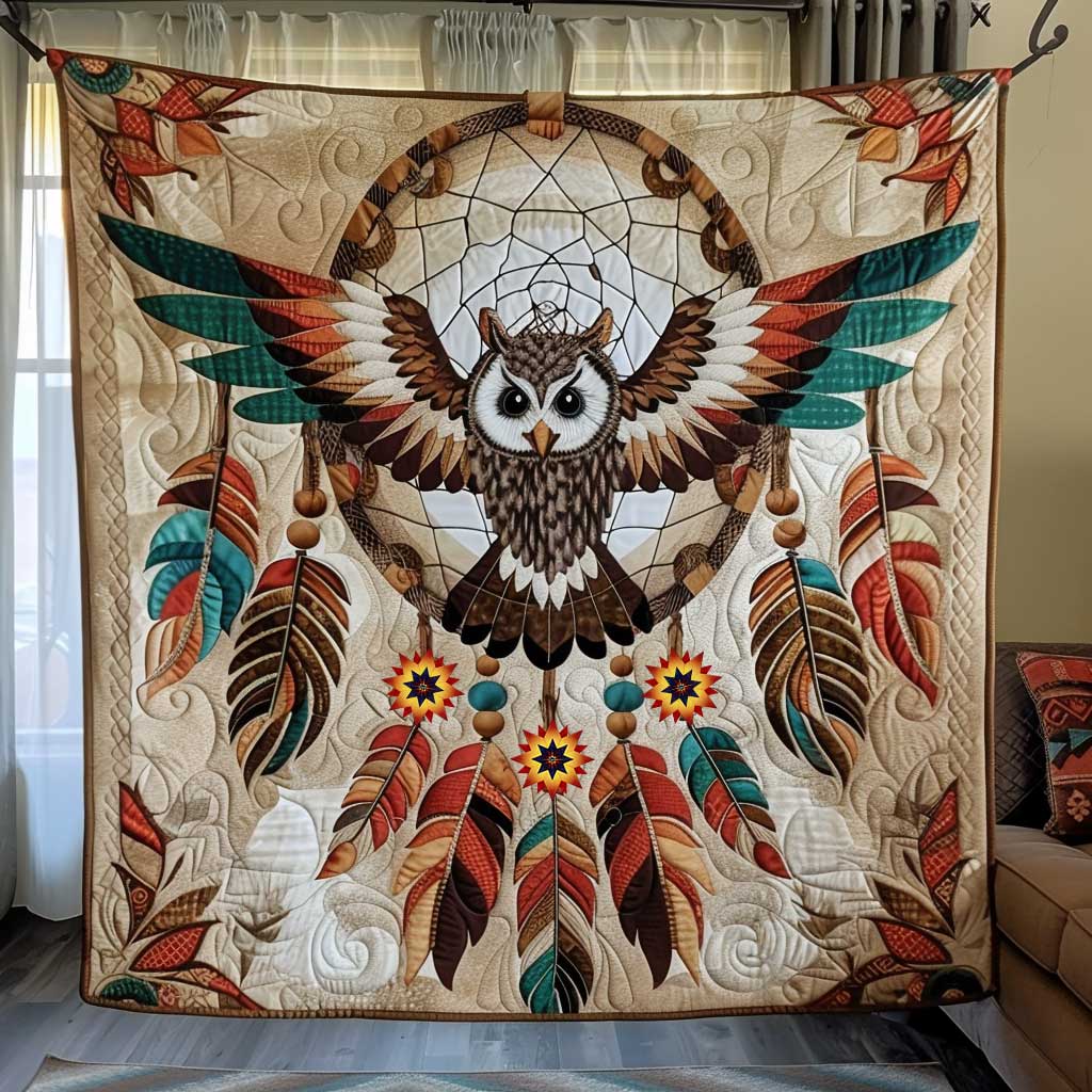 Owl Dreamcatcher Native American WP1810029CL Quilt