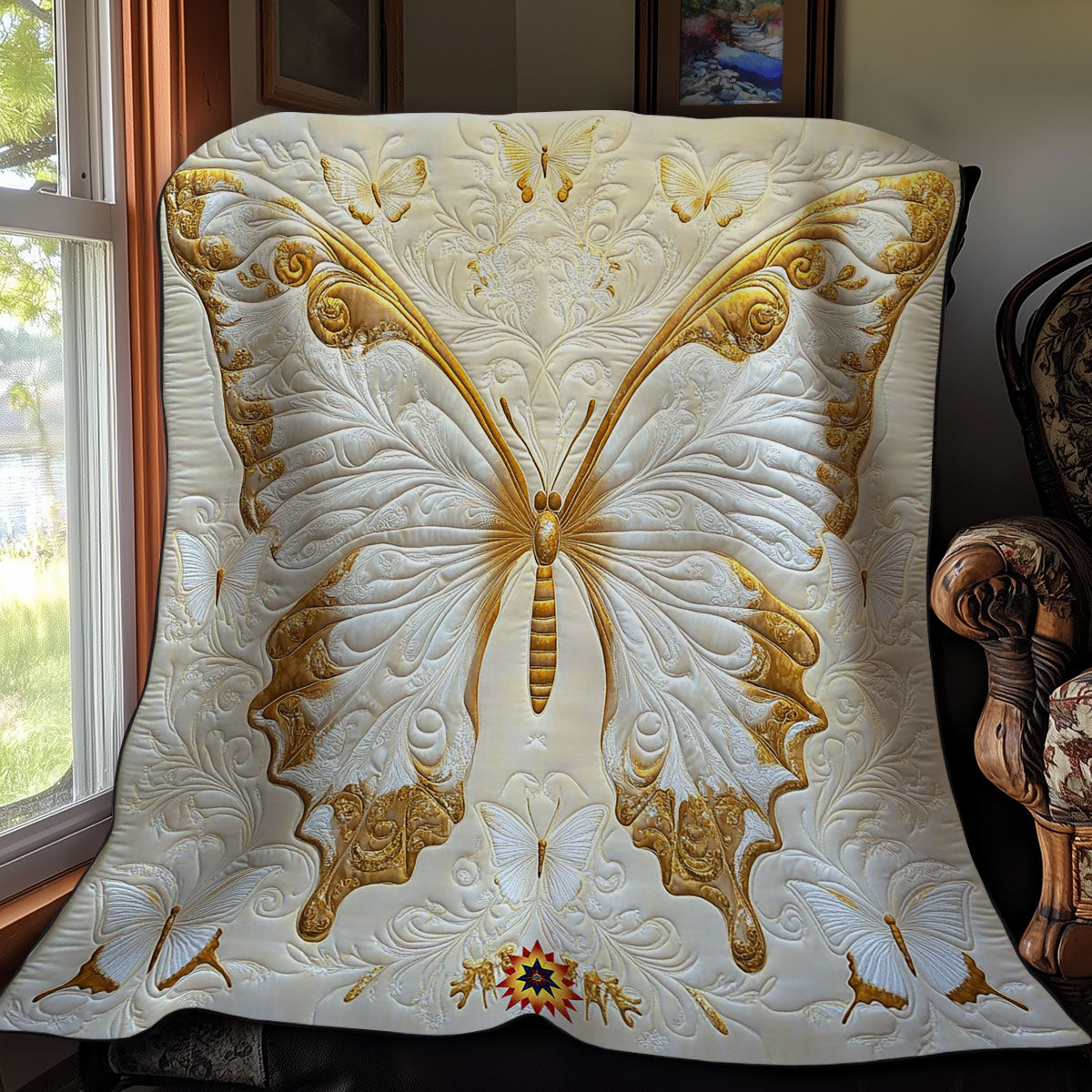 White Butterfly WY2711020CL Quilt