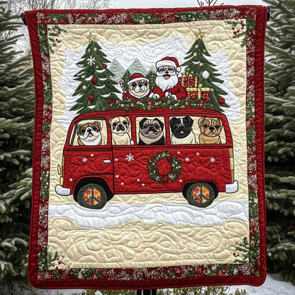 Pug Santa Adventure WN0110012CL Quilt