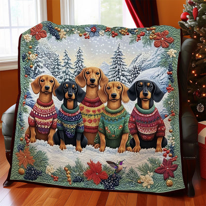 Winter Of Dachshund WY2511011CL Quilt