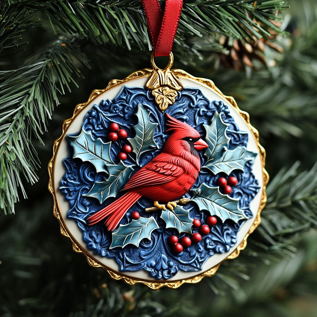 Golden Cardinal Joy WN1410027CL Christmas Ornament