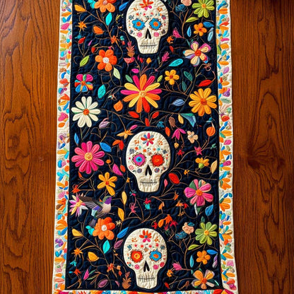 Day Of The Dead Vibrant Skulls WN2610069CL Quilted Table Runner