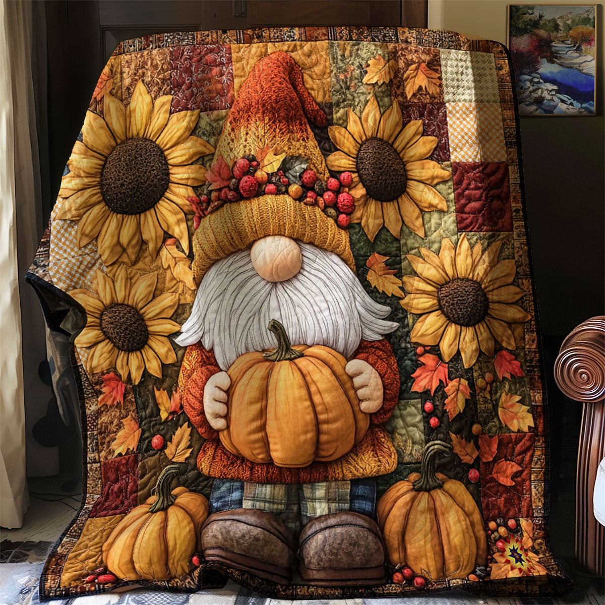 Gnome’s Pumpkin Haven WJ2512008CL Quilt