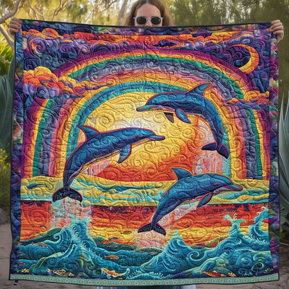 Rainbow Dolphin WJ2609014CL Quilt