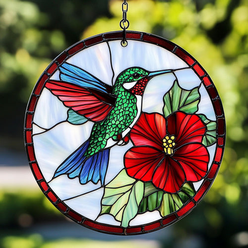 Hummingbird Hibiscus WT0703002CL Suncatcher