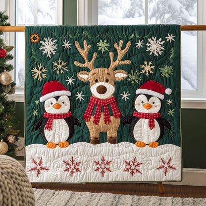 Christmas Reindeer And Penguin WJ2611009CL Quilt