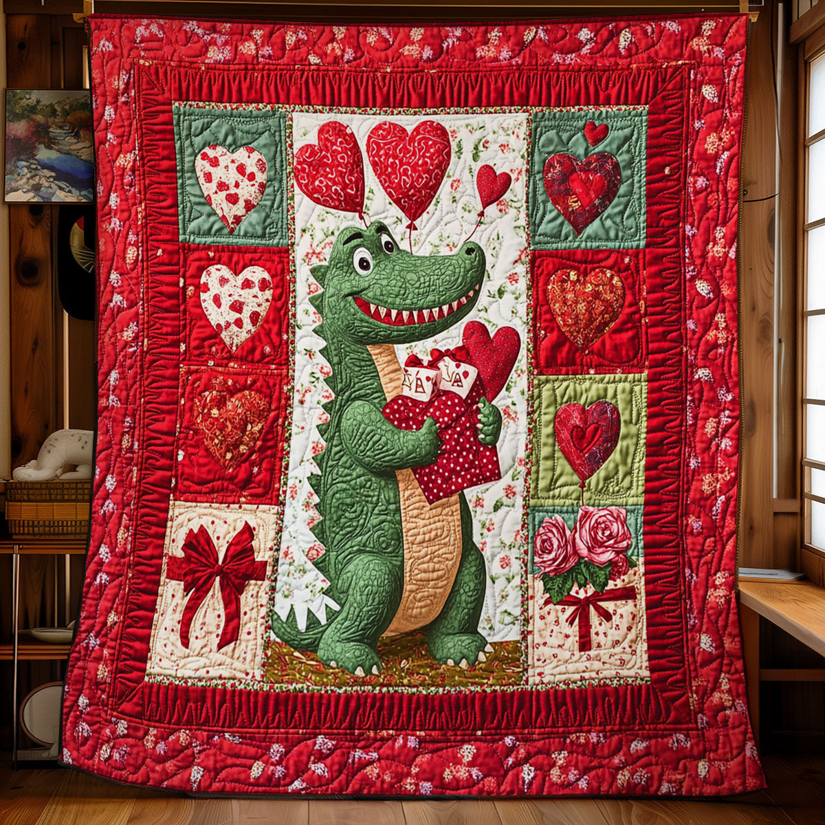 Valentine Crocodile WY2001103CL Quilt