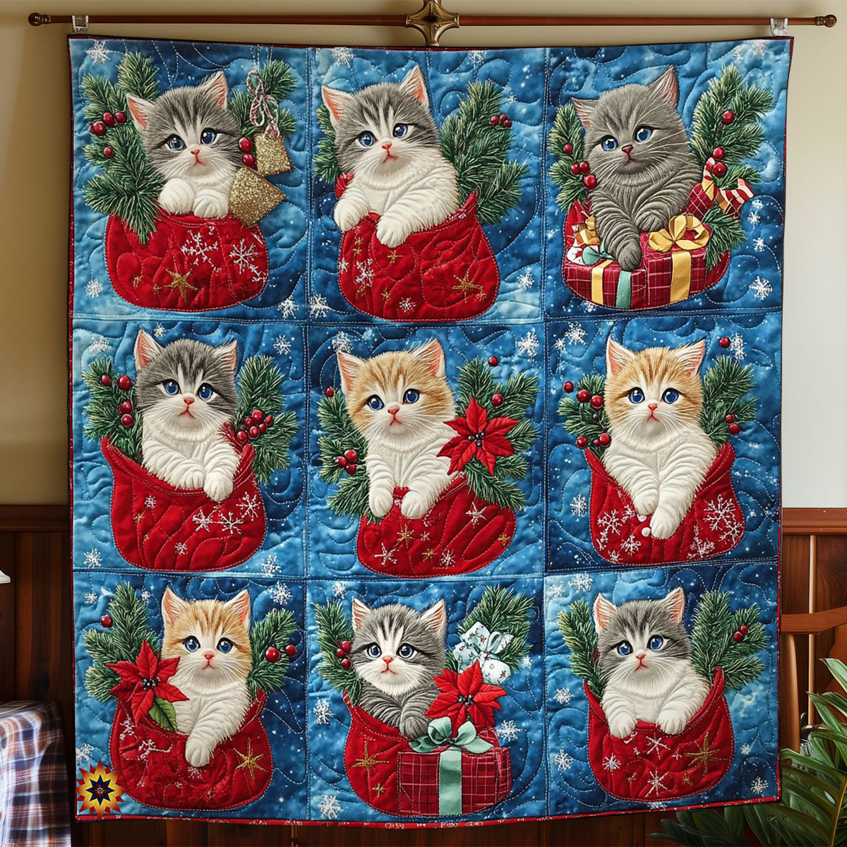 Kitten Christmas WY2911020CL Quilt