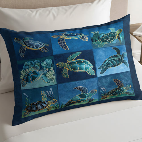 Marine Sea Turtles XR0808056CL Quilted Bedding Pillow Case