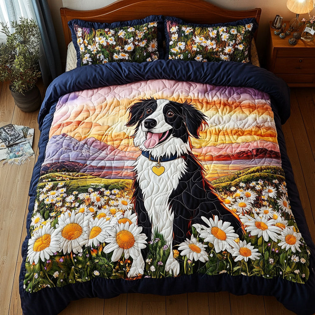 Border Collie Flower WT1901005CL Duvet Cover Set
