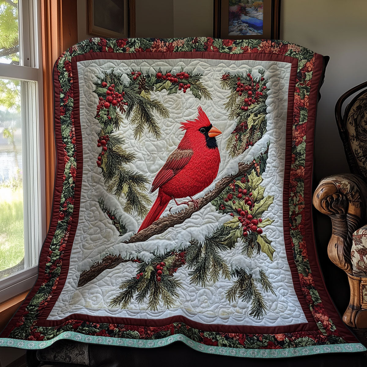 Red Cardinal Christms WX2111036CL Quilt