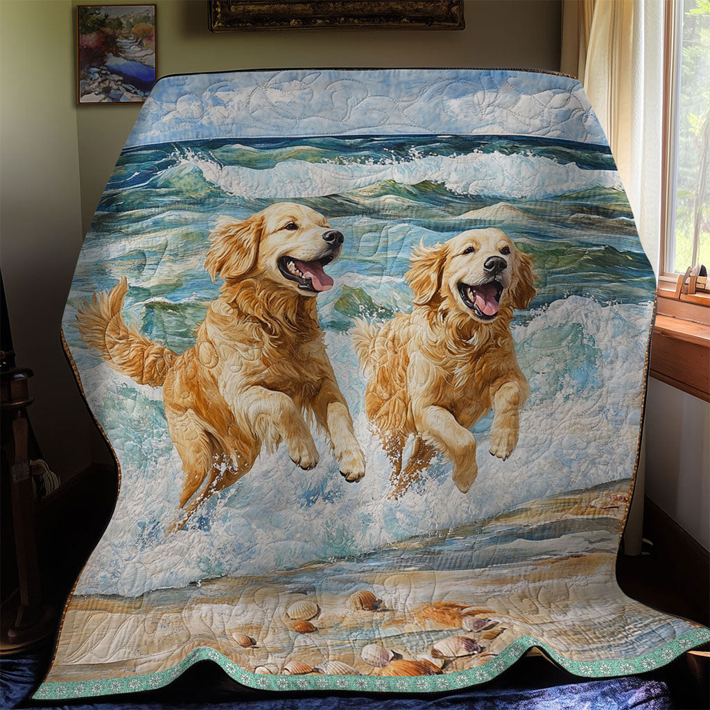 Golden Retrievers Happy WT2101007CL Quilt