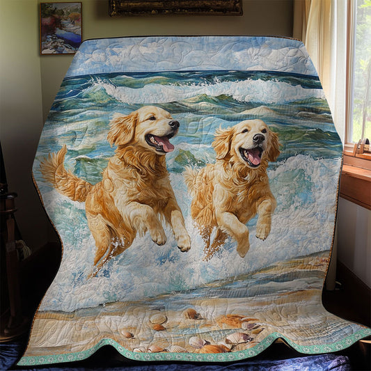 Golden Retrievers Happy WT2101007CL Quilt