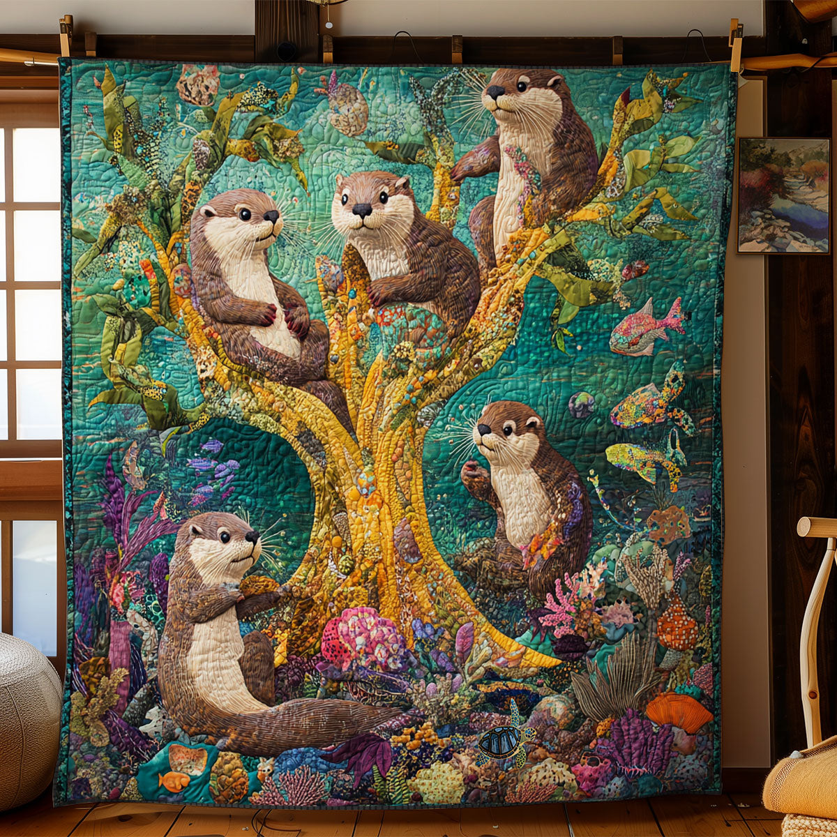 Sea Otter Ocean Life WY1211041CL  Quilt