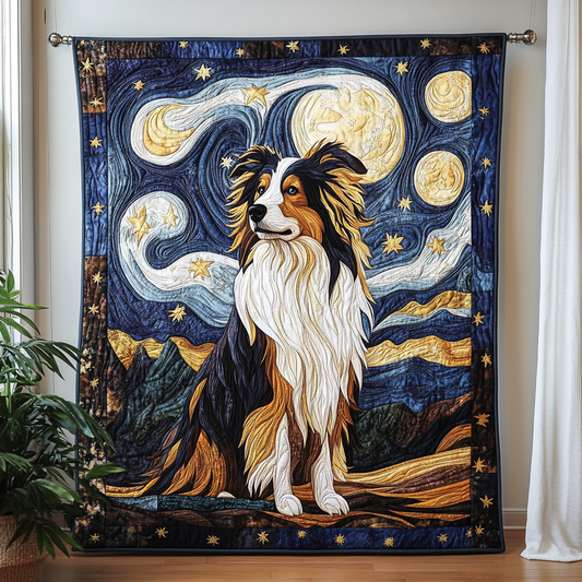 Collie And Starry Nights WN2409034CL Quilt