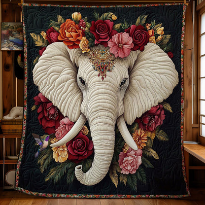 Flower White Elephant WY0512033CL Quilt