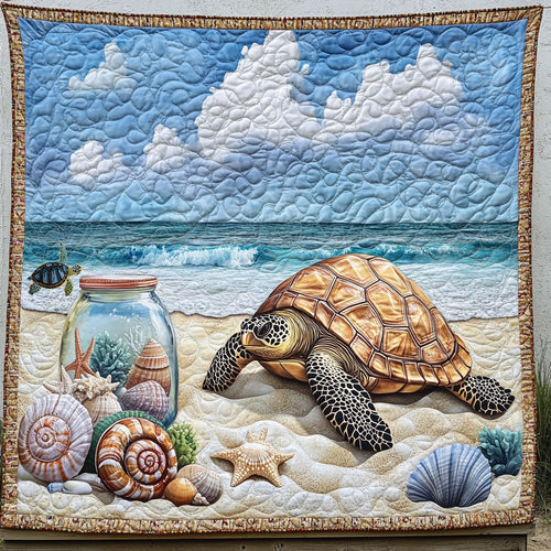 Turtle in Beach WX1710008CL Quilt