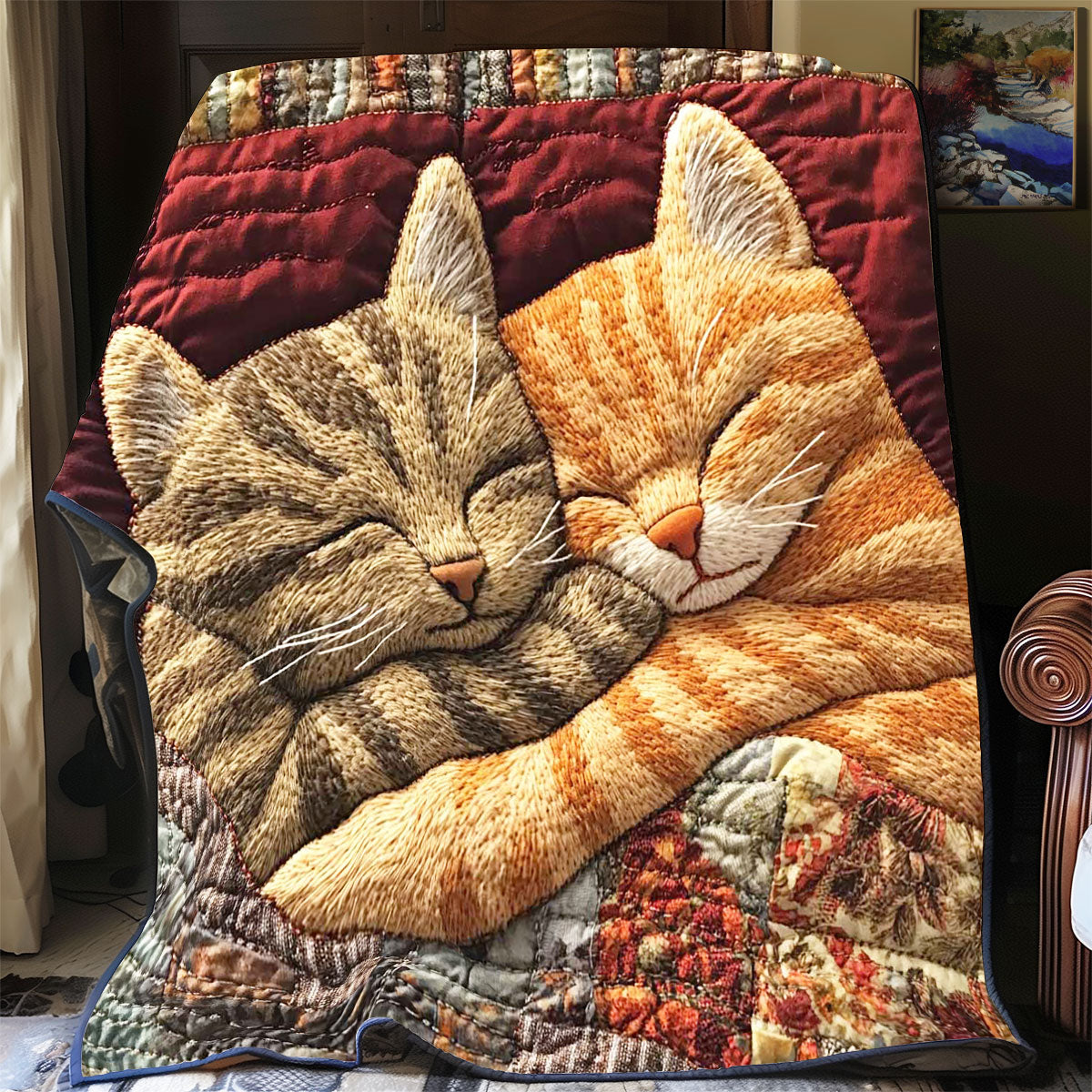 Hugging Cat Couple WP0602012CL Quilt