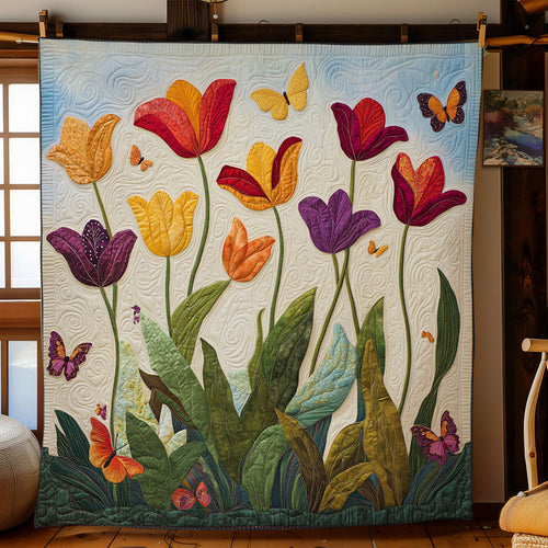 Colorful Tulip Garden WY1502035CL Quilt