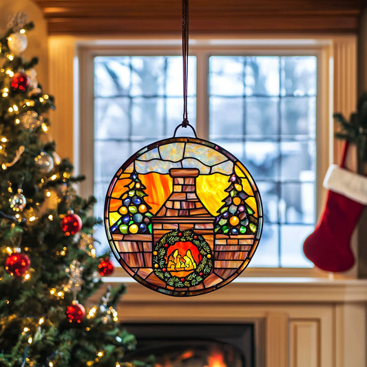 Christmas Tree WJ1410034CL Stained Glass Suncatcher