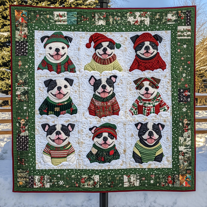 Smiling Boston Terriers XR0210002CL Quilt
