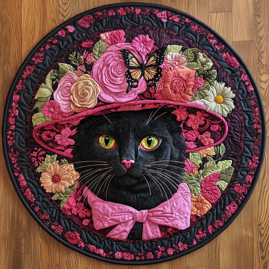 Butterfly Whisper CP1205001CL Quilted Round Mat