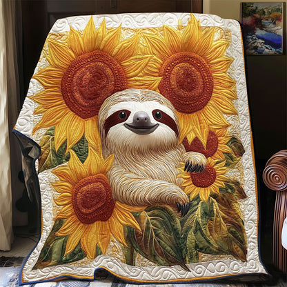 Sloth In Sunflower Garden WY0202058CL Quilt