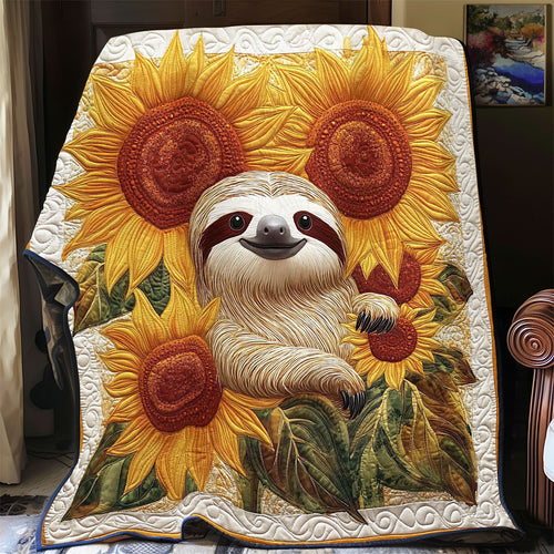 Sloth In Sunflower Garden WY0202058CL Quilt