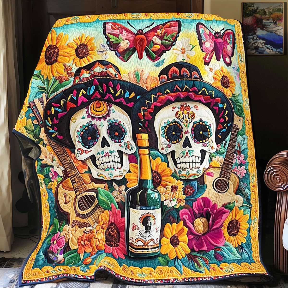 Party Of Skull WY1311025CL Quilt