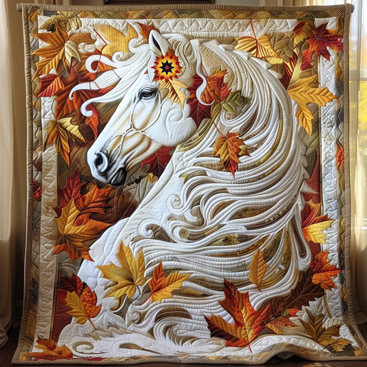 Autumn White Horse WG1003007CL Quilt