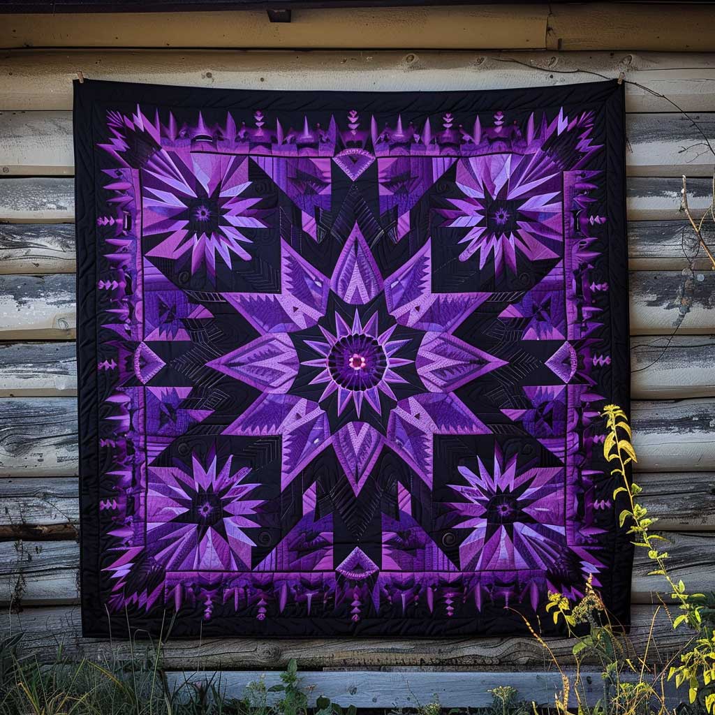 Native American Purple Star WJ2009017CL Quilt