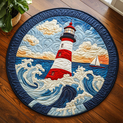 Stormy Lighthouse CW1705216CL Quilted Round Mat