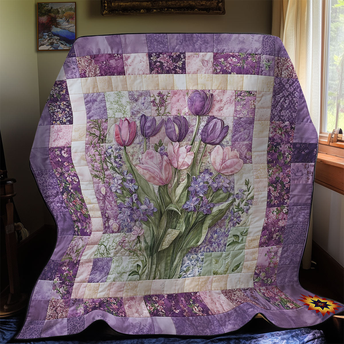 Purple Tulip WY1911046CL Quilt