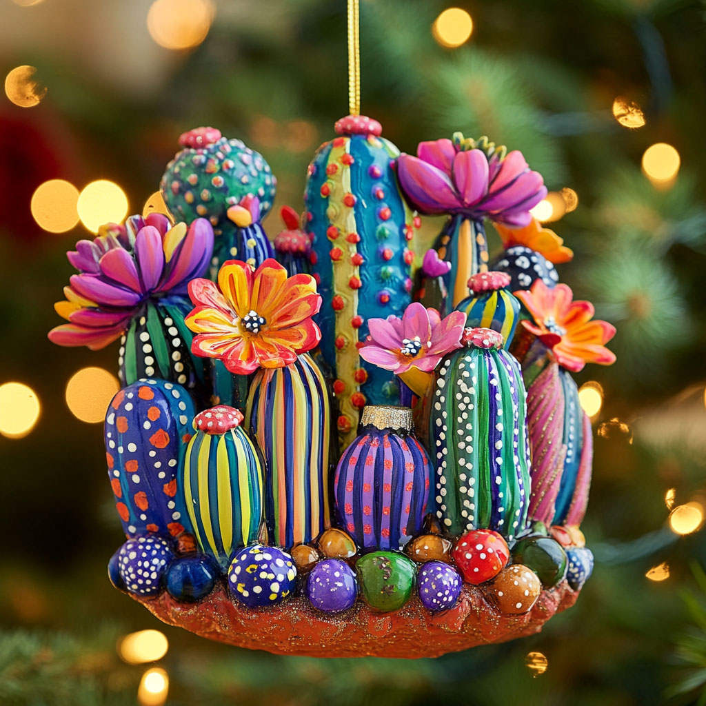 Cactus Glow Garden CW2411080CL Christmas Ornament