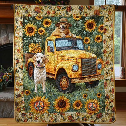 Golden Retriever Bloom Truck WN0110040CL Quilt