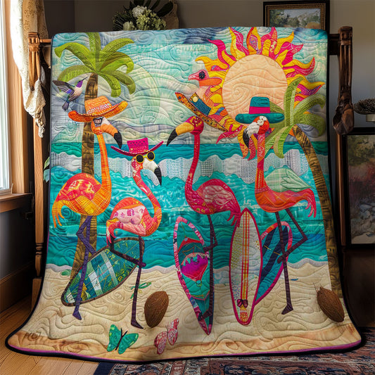 Tropical Flamingo Sunset WN2510004CL Quilt