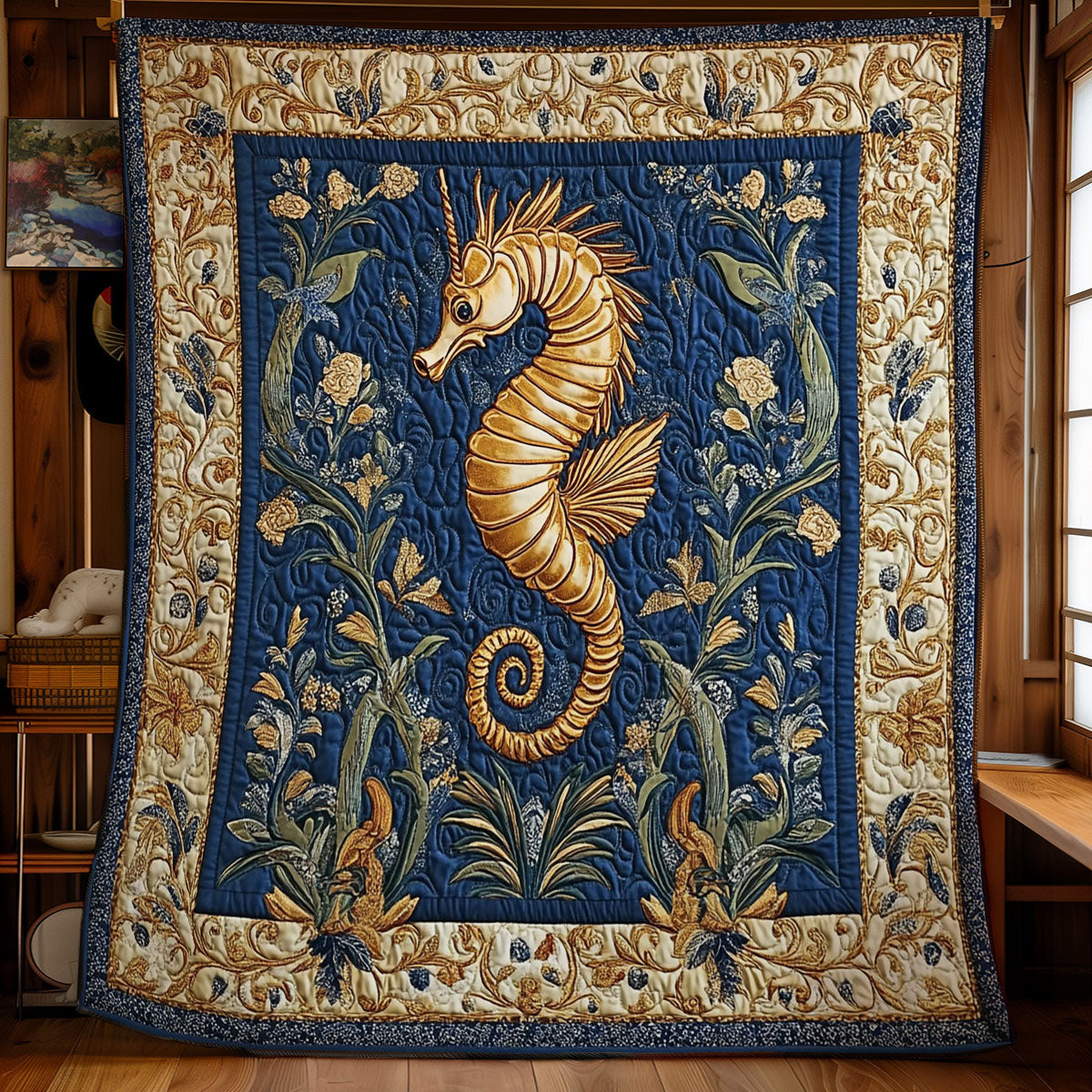 Royal Gold Seahorse WY1701057CL Quilt